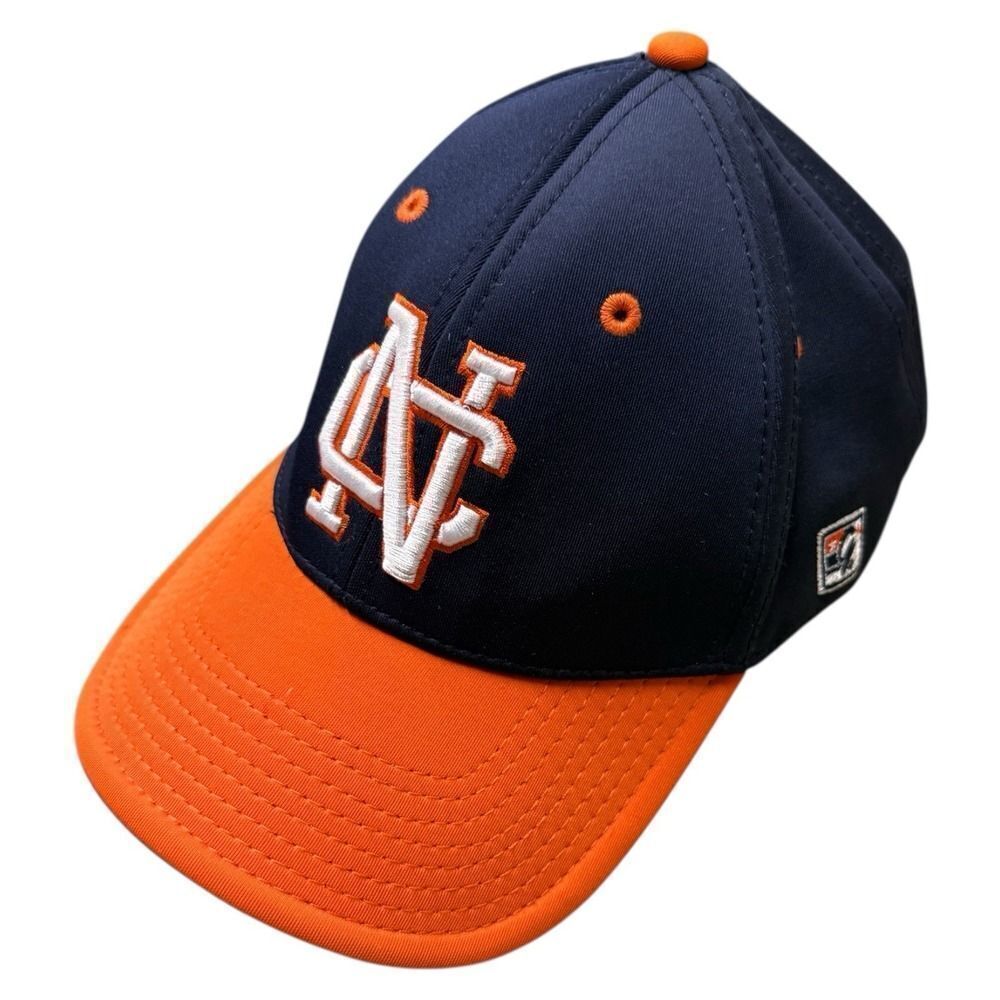 NC Baseball Hat Cap The Game Pro Navy Blue & Orange Fitted. Sz M. NWOT